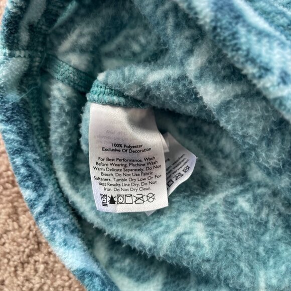 Eddie Bauer Jacket Womens XL Teal Blue Monstera Tropical 1/4 Zip Hiking Layer - Picture 6 of 9